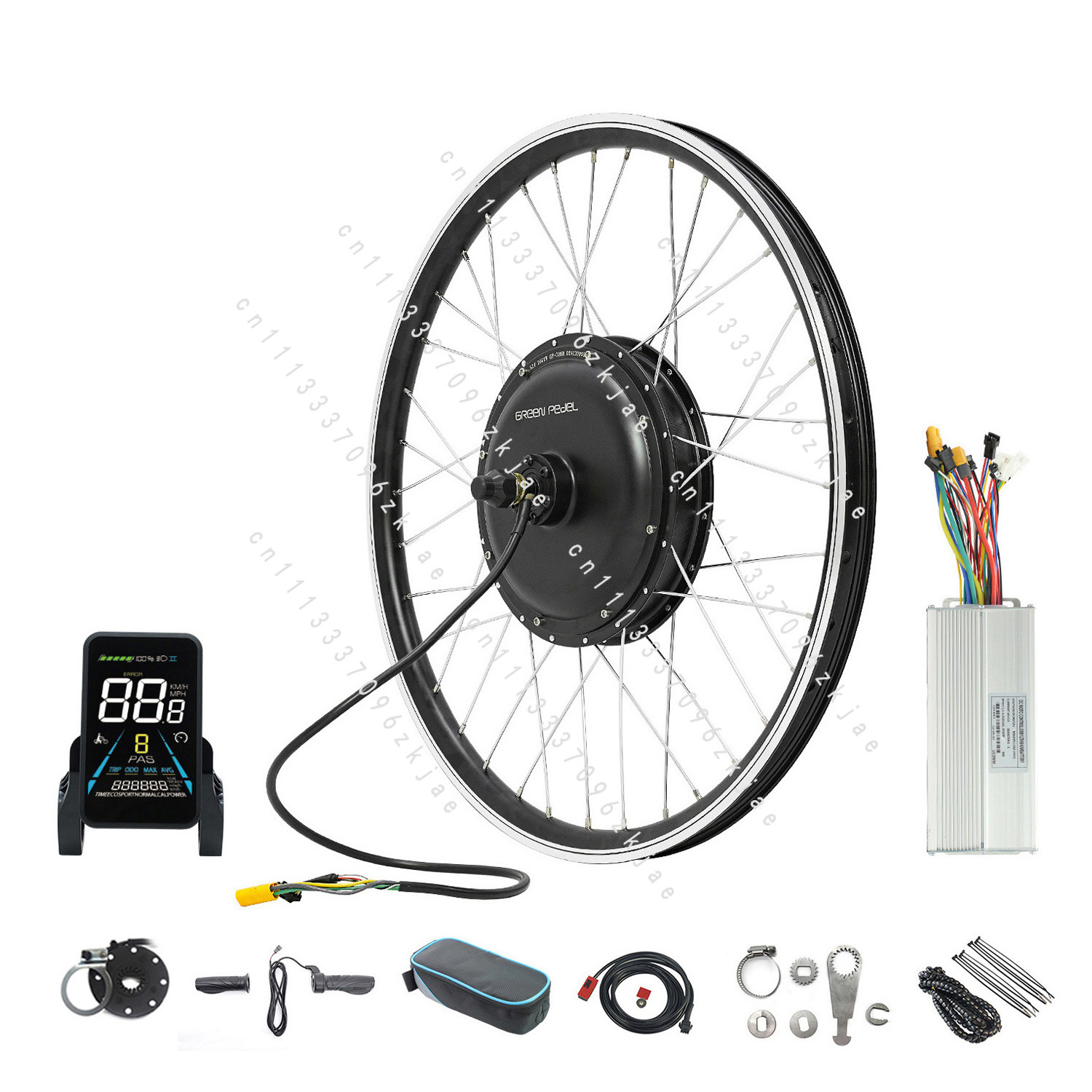 Gearless Hub Motor Conversion Kit 2000W With Display - 52V 2000W High Power Brushless Gearless