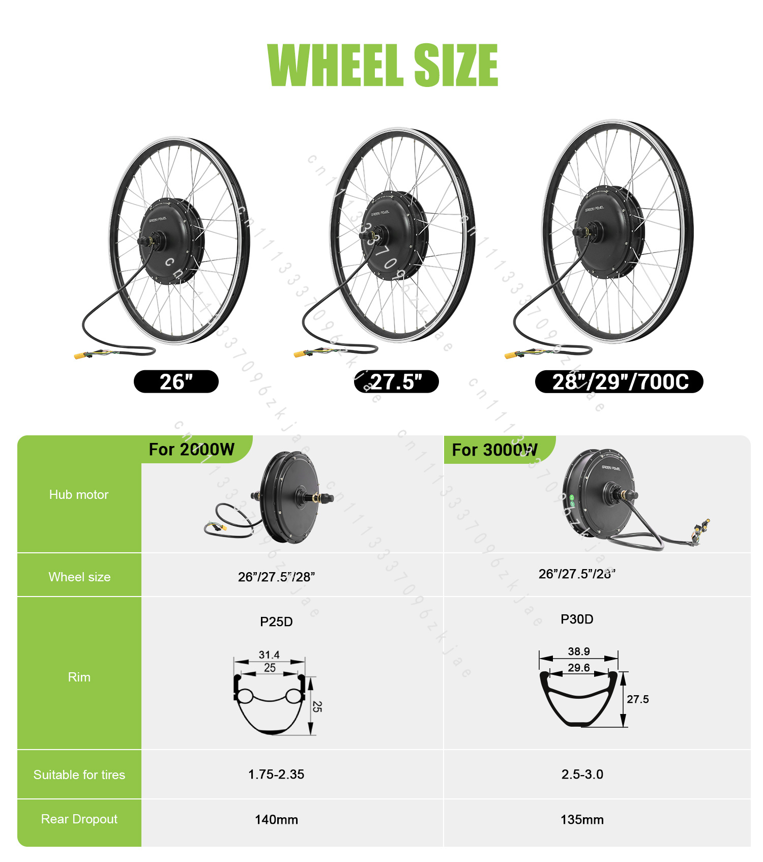 52V 2000W High Power Brushless - Gearless Hub Motor Conversion Kit 2000W With Display ulasan dan harga