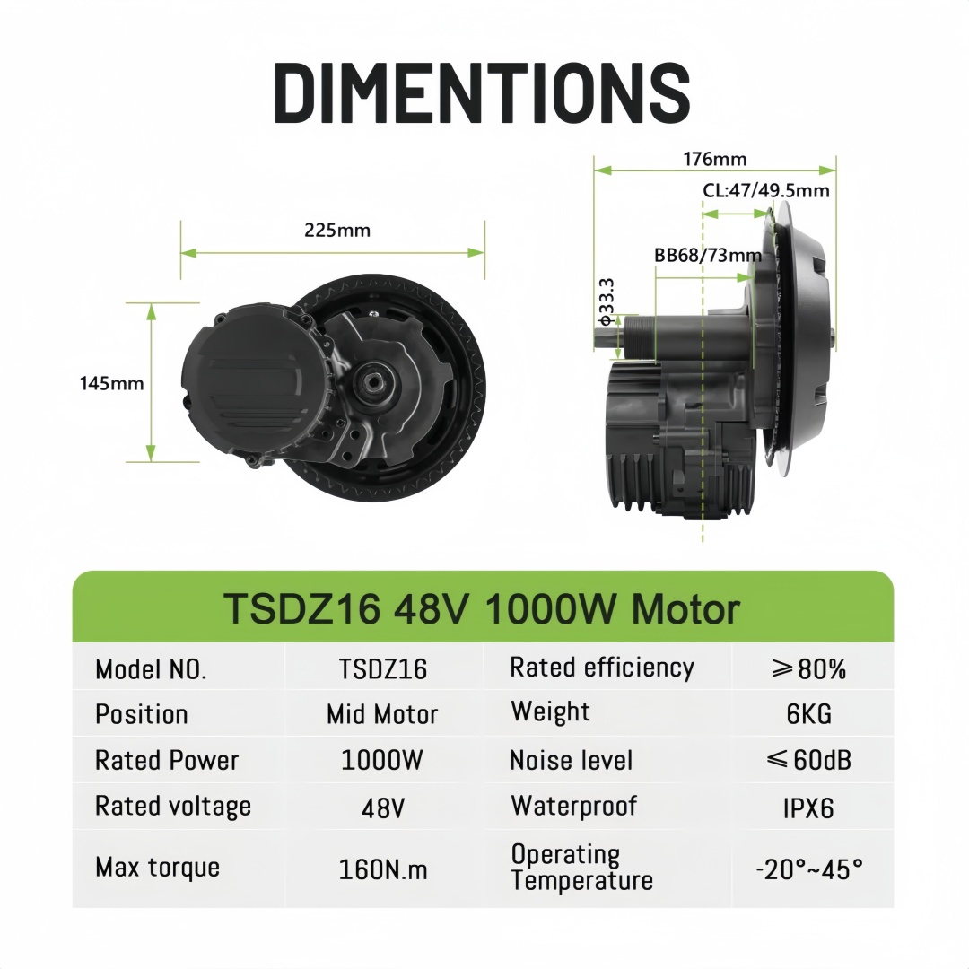 TONGSHENG TSDZ16 48V 1000W Ele - Mid Drive Conversion Kit 1000W ulasan dan harga