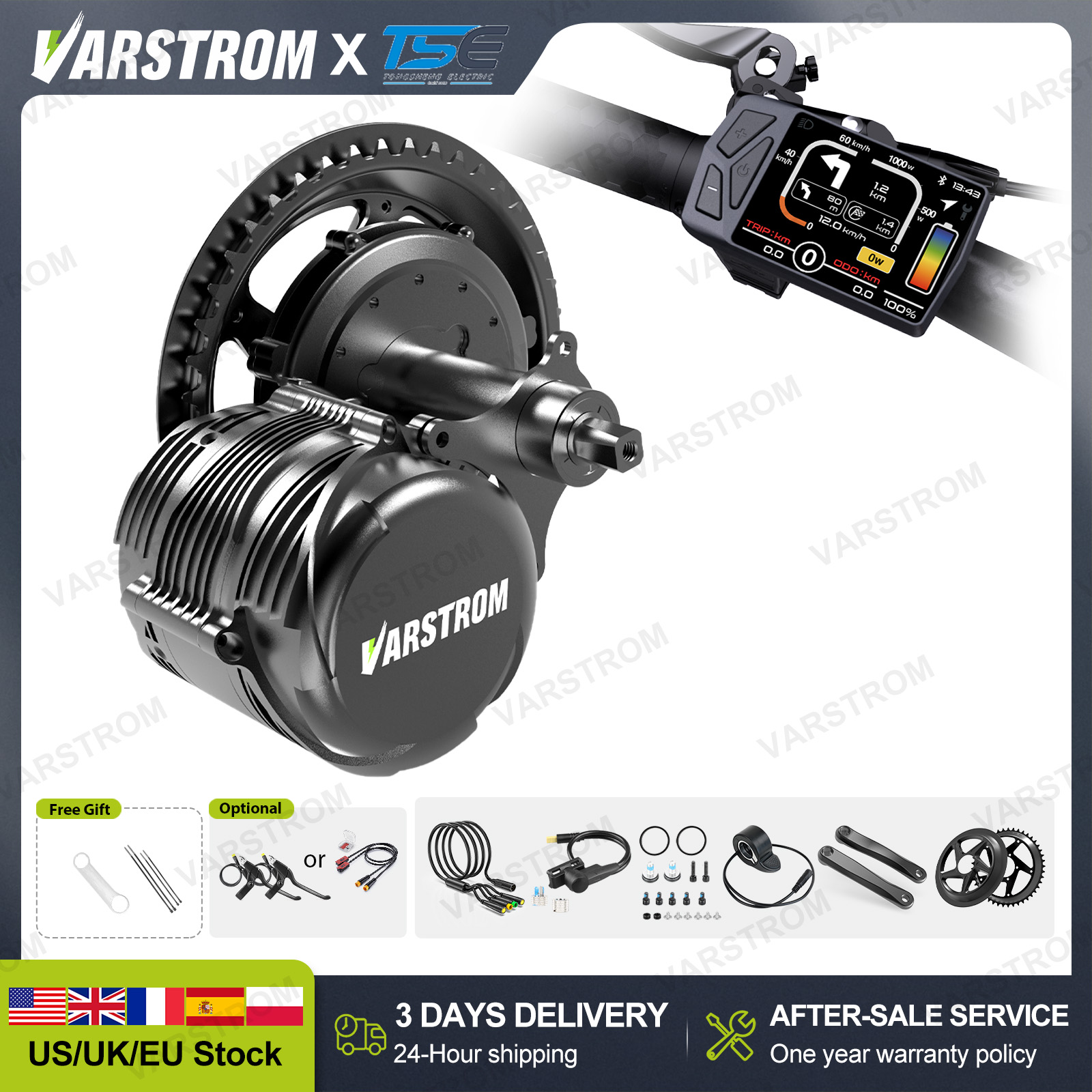[US 3 Days Fast delivery] Tong - Torque Sensor Mid Drive Motor Kit ulasan dan harga