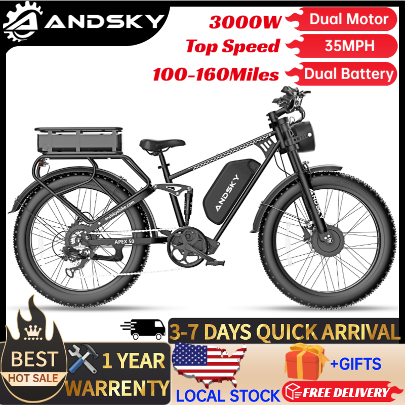 ANDSKY Apex50 AWD Electric Bik - 48V 1500W Rear Hub Motor With Battery ulasan dan harga
